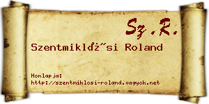 Szentmiklósi Roland névjegykártya