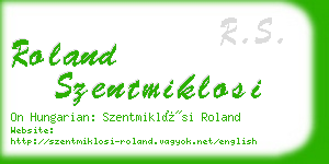 roland szentmiklosi business card